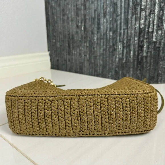 🌿Prada Re-Edition 2005 Raffia Crochet Olive Green Crossbody Bag